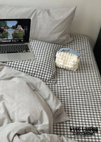 Peekaboo Gingham Stripe Bedding Set / Mint Green Ever Lasting