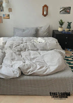 Peekaboo Gingham Stripe Bedding Set / Mint Green Ever Lasting