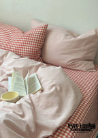 Peekaboo Gingham Stripe Bedding Set / Mint Green Ever Lasting