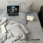 Peekaboo Gingham Stripe Bedding Set / Mint Green Ever Lasting