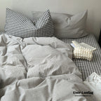 Peekaboo Gingham Stripe Bedding Set / Mint Green Ever Lasting