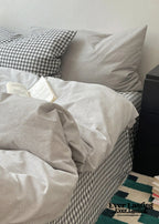 Peekaboo Gingham Stripe Bedding Set / Mint Green Ever Lasting