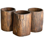 Pen Holder - Rustic Wood Small