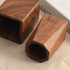 Vintage Wooden Pen Holder Organizer - Colorful Pencil Cylinder with Blue and White Design, Durable... - House Of Avana [[SKU:HOA-DSK-400]]