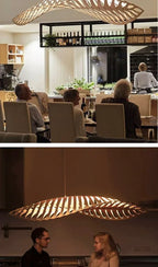 Pendant Lamp - Minimalist Wood Fish Bone