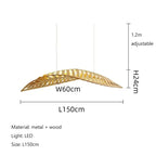 Pendant Lamp - Minimalist Wood Fish Bone