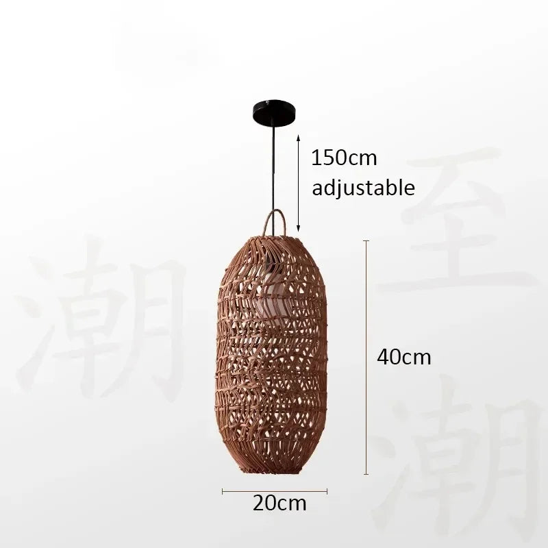 Pendant Lamp - Vintage Wicker Rattan
