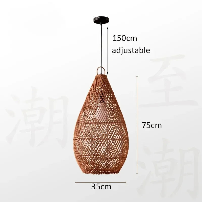 Pendant Lamp - Vintage Wicker Rattan