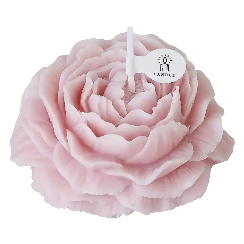 White soy wax peony scented candles, single-wick, handcrafted floral décor - House of Avana