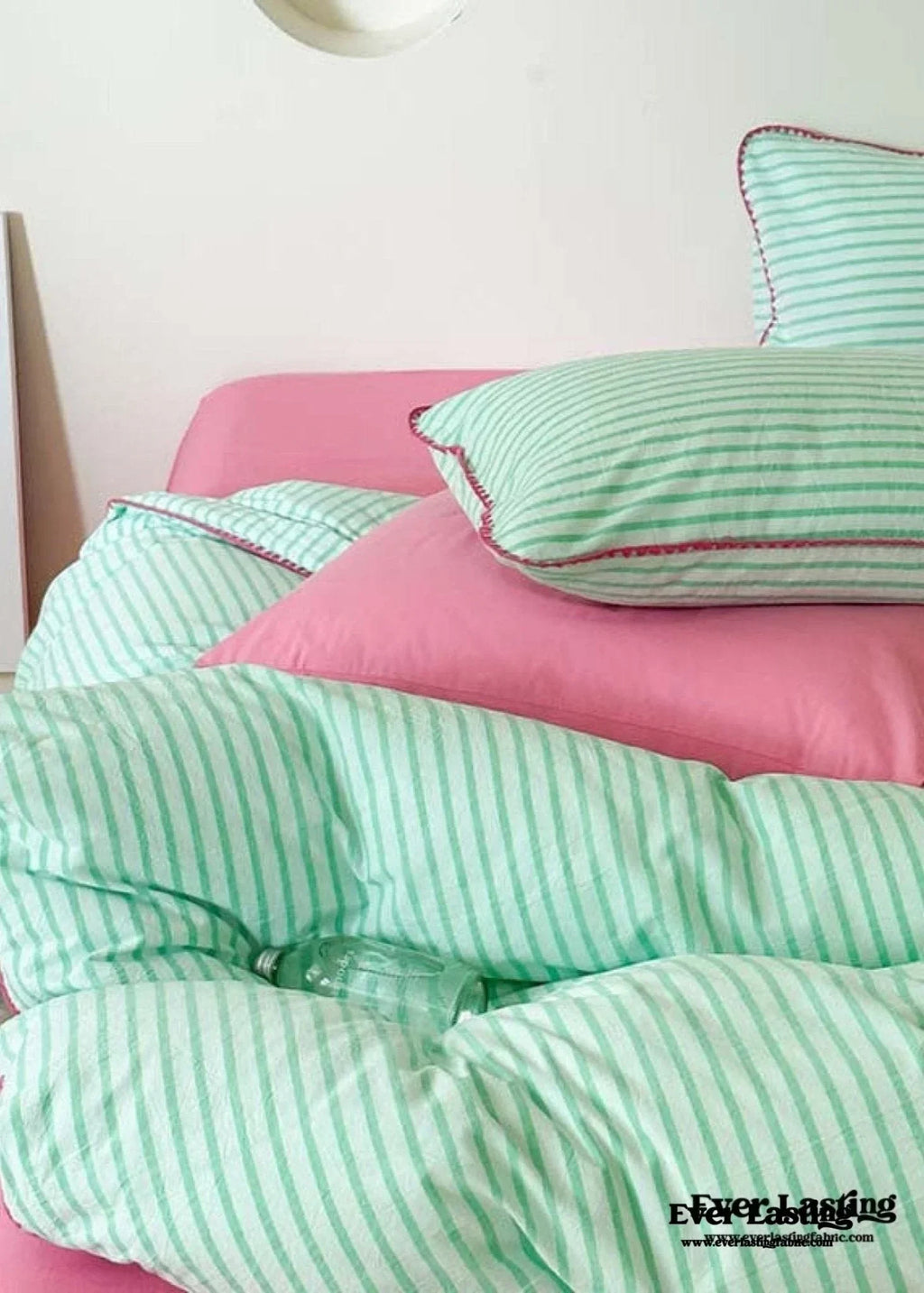 Pepper Candy Stripe Bedding Set / Fuchsia Ever Lasting