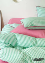 Pepper Candy Stripe Bedding Set / Fuchsia Ever Lasting