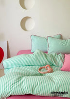 Pepper Candy Stripe Bedding Set / Fuchsia Ever Lasting
