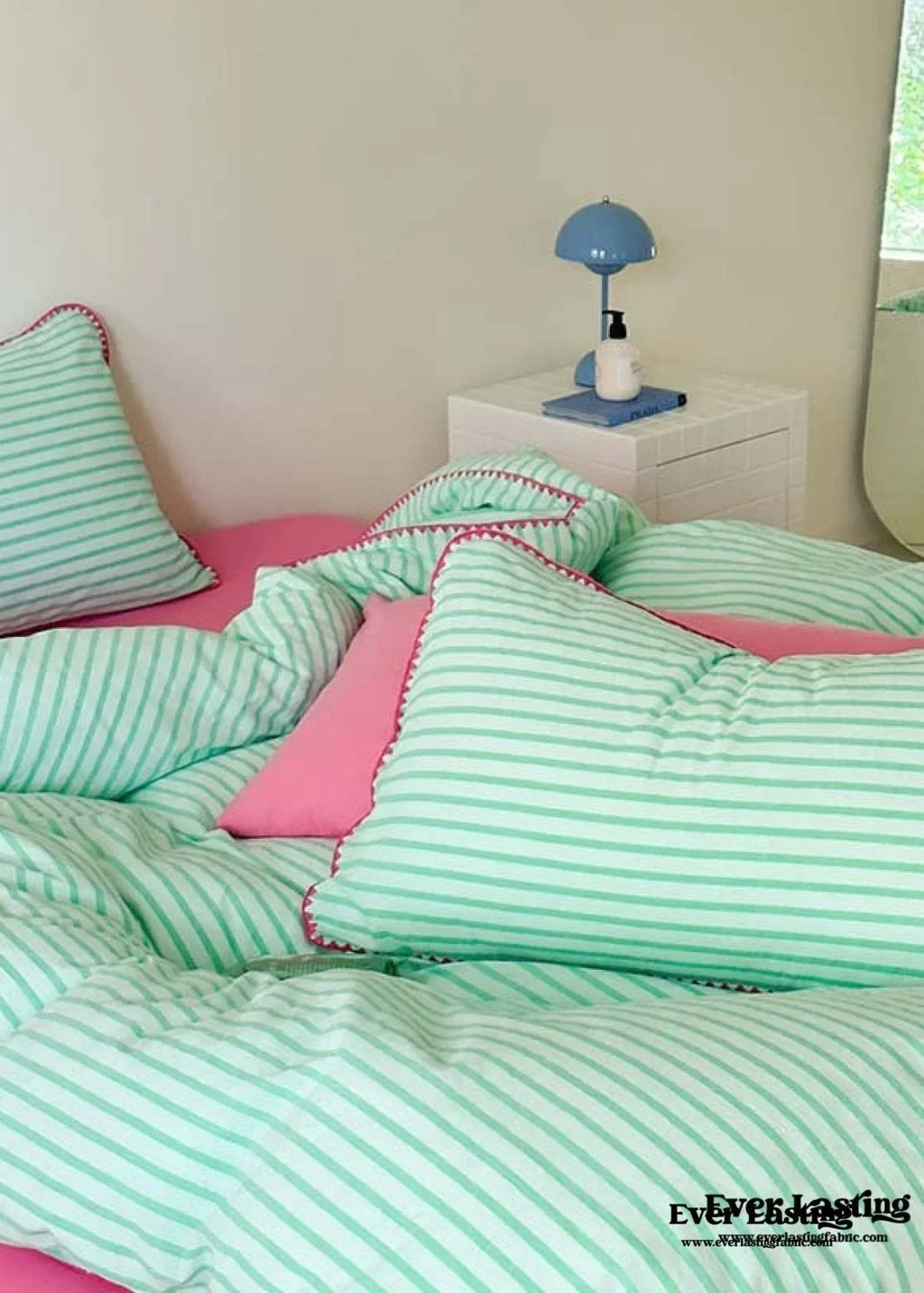 Pepper Candy Stripe Bedding Set / Fuchsia Ever Lasting