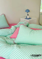 Pepper Candy Stripe Bedding Set / Fuchsia Ever Lasting