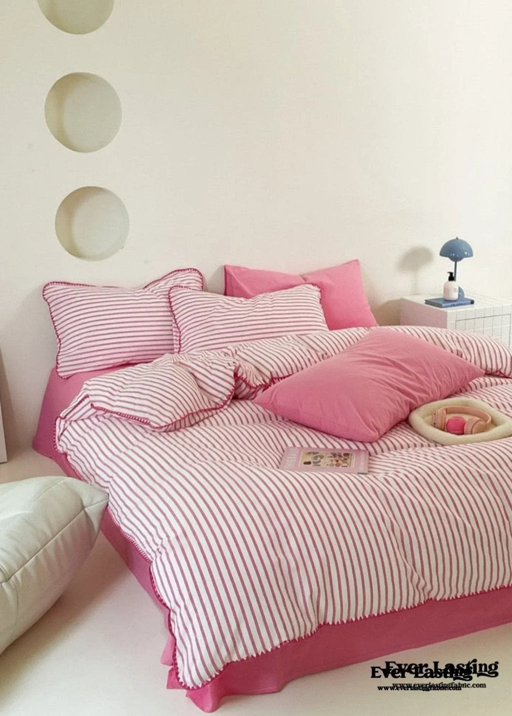 Pepper Candy Stripe Bedding Set / Fuchsia Ever Lasting