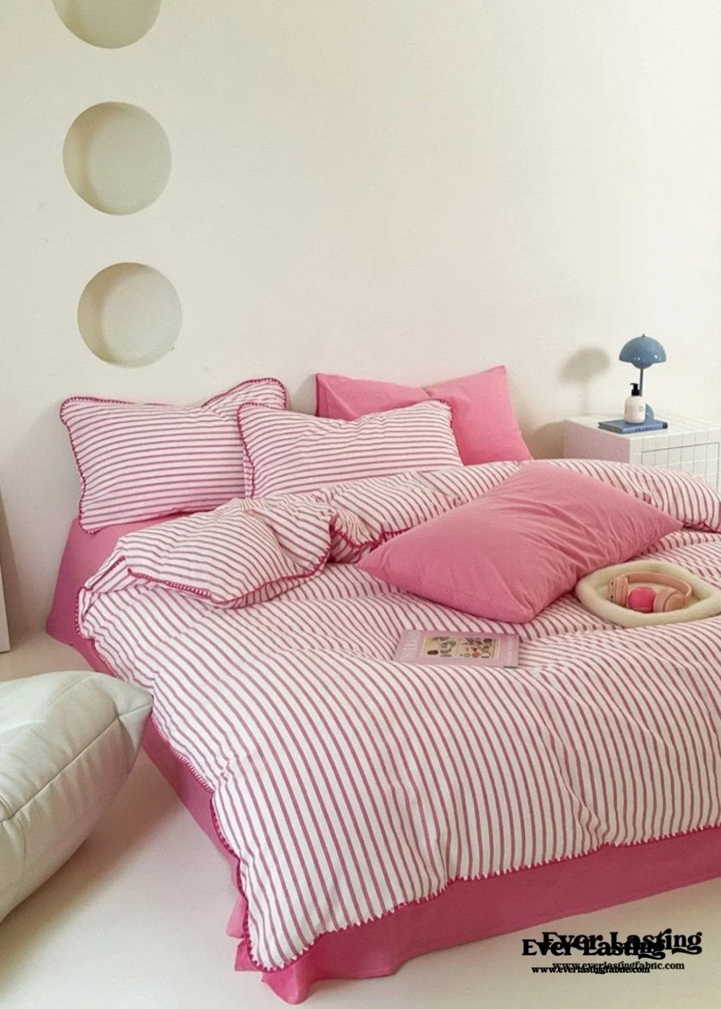 Pepper Candy Stripe Bedding Set / Fuchsia Ever Lasting