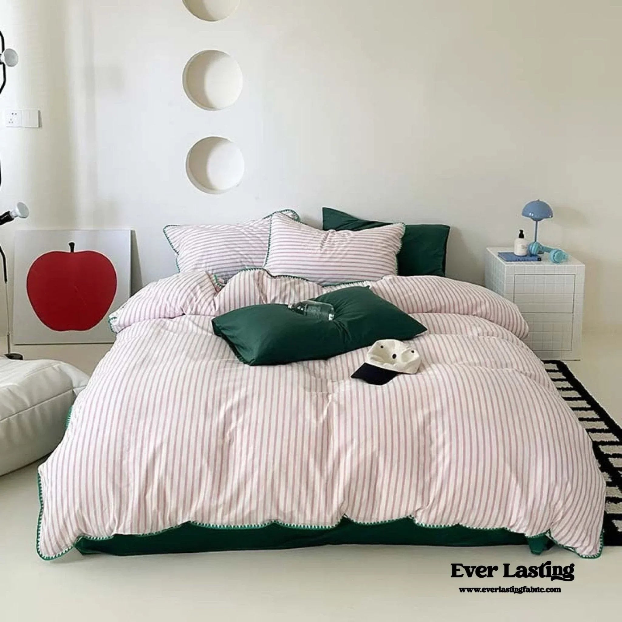 Pepper Candy Stripe Bedding Set / Fuchsia Ever Lasting