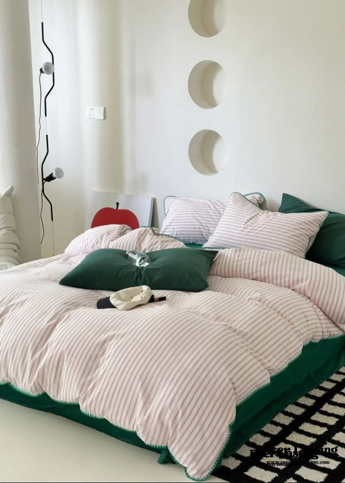 Pepper Candy Stripe Bedding Set / Fuchsia Ever Lasting