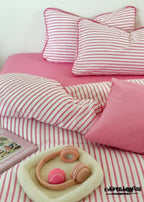 Pepper Candy Stripe Bedding Set / Fuchsia Ever Lasting