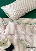 Pepper Candy Stripe Bedding Set / Fuchsia Ever Lasting