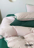 Pepper Candy Stripe Bedding Set / Fuchsia Ever Lasting
