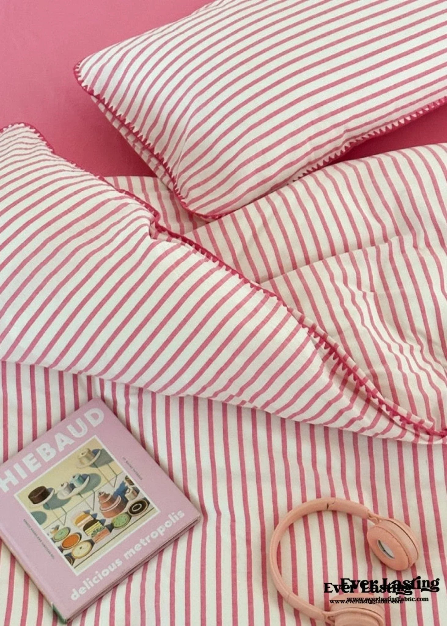 Pepper Candy Stripe Bedding Set / Fuchsia Ever Lasting