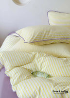 Pepper Candy Stripe Bedding Set / Green + Pink Ever Lasting