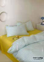 Pepper Candy Stripe Bedding Set / Green + Pink Ever Lasting