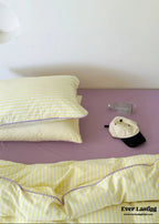 Pepper Candy Stripe Bedding Set / Green + Pink Ever Lasting