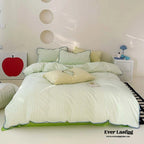 Pepper Candy Stripe Bedding Set / Green + Pink Ever Lasting