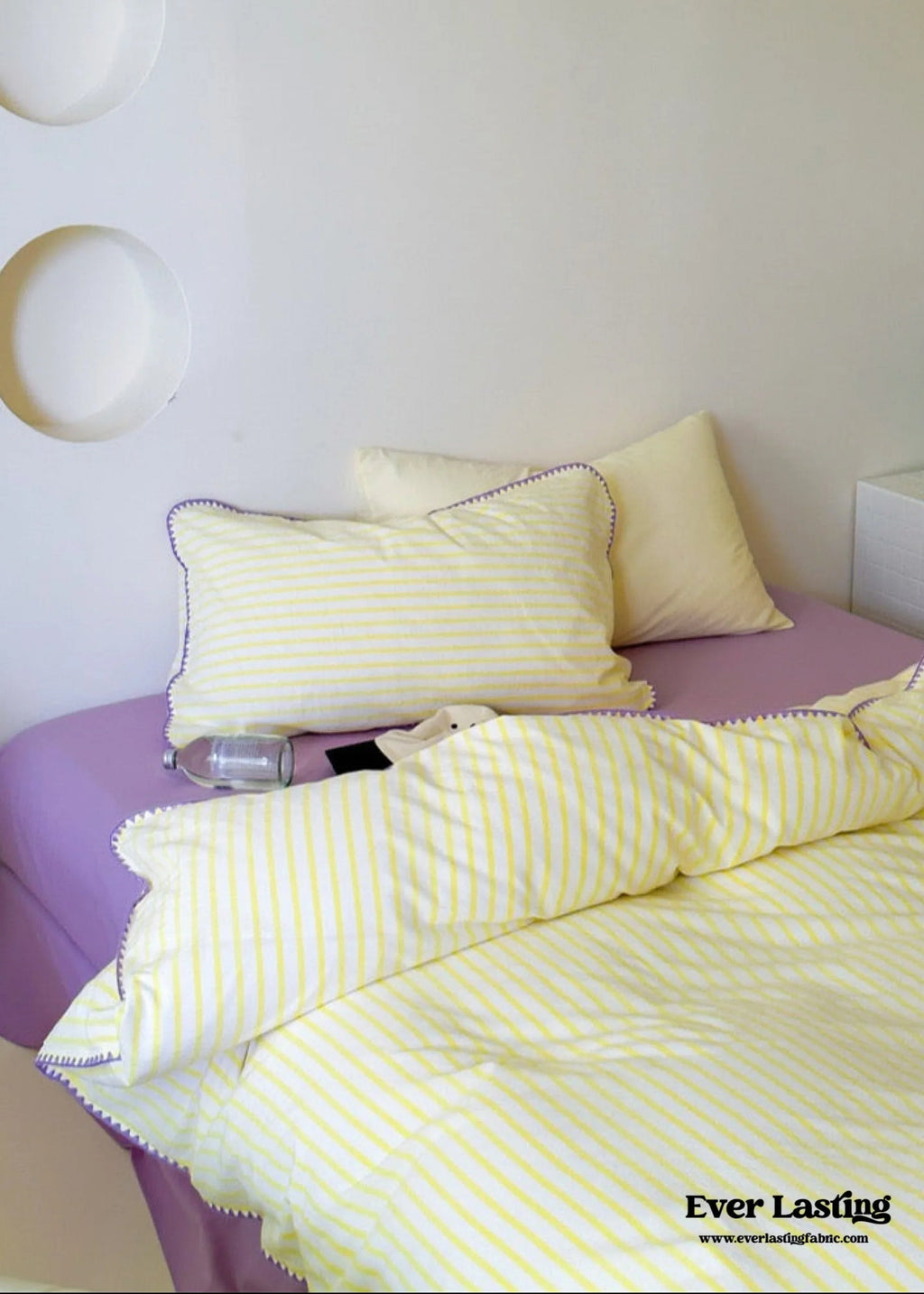 Pepper Candy Stripe Bedding Set / Green + Pink Ever Lasting