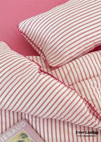 Pepper Candy Stripe Bedding Set / Green + Pink Ever Lasting