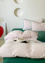 Pepper Candy Stripe Bedding Set / Green + Pink Ever Lasting