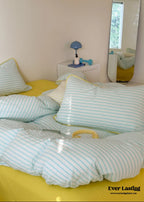 Pepper Candy Stripe Bedding Set / Green + Pink Ever Lasting