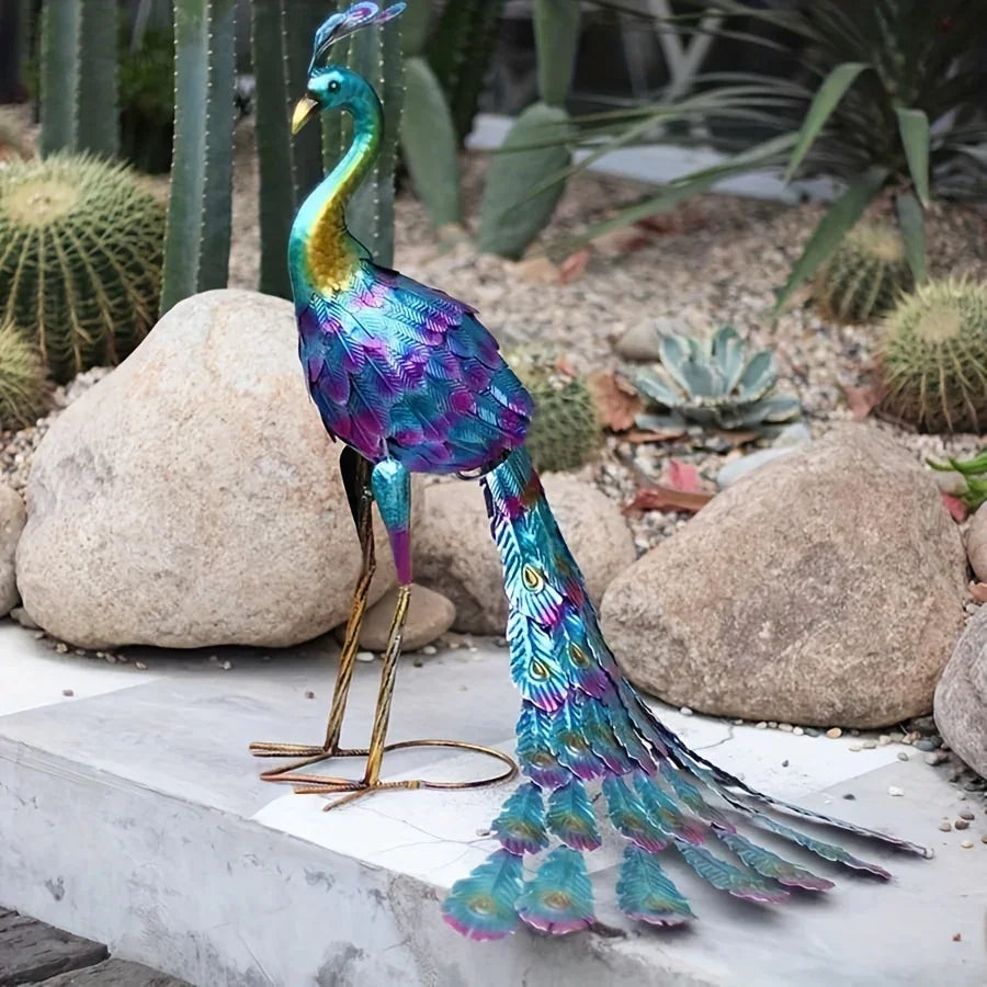 Perfect Metal Peacock Statue - Elegant Outdoor Garden, Lawn, and Patio Decor for Parties & Weddings House Of Avana