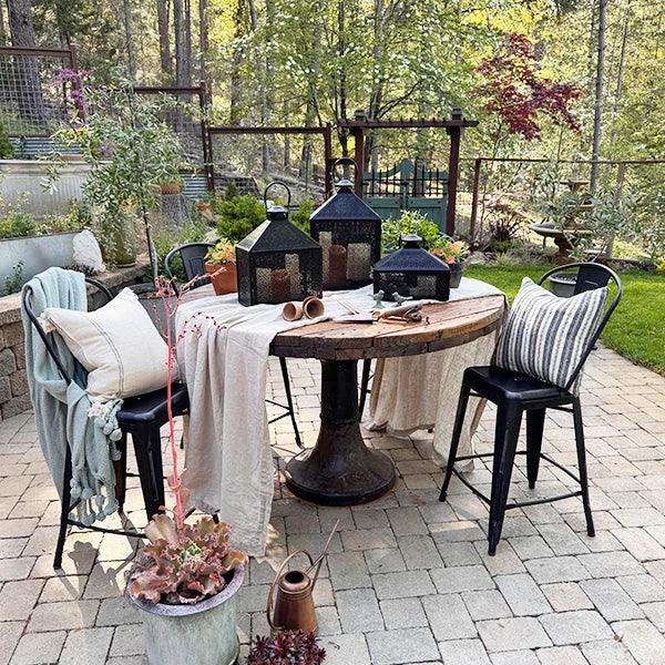 Perforated Iron Metal Lanterns, Set of Three