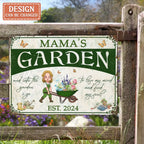 Personalized Mama's Garden Metal Sign - Gift Idea For Grandma/Mother/Garden Lover - And Into The Garden I Go To Lose My Mind And Find My Soul