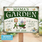 Personalized Mama's Garden Metal Sign - Gift Idea For Grandma/Mother/Garden Lover - And Into The Garden I Go To Lose My Mind And Find My Soul