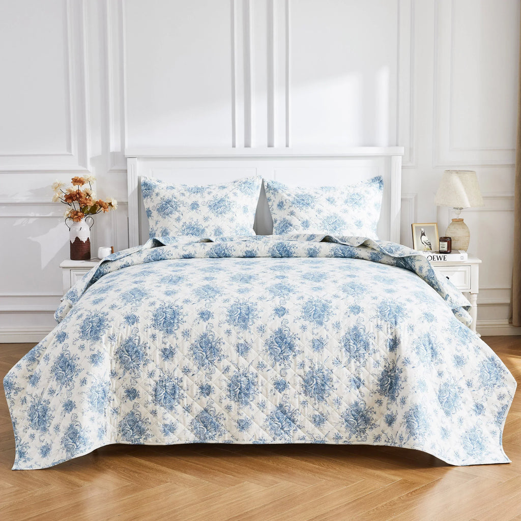 Petit Toile Cotton Flannel Quilt Set Mélange Home