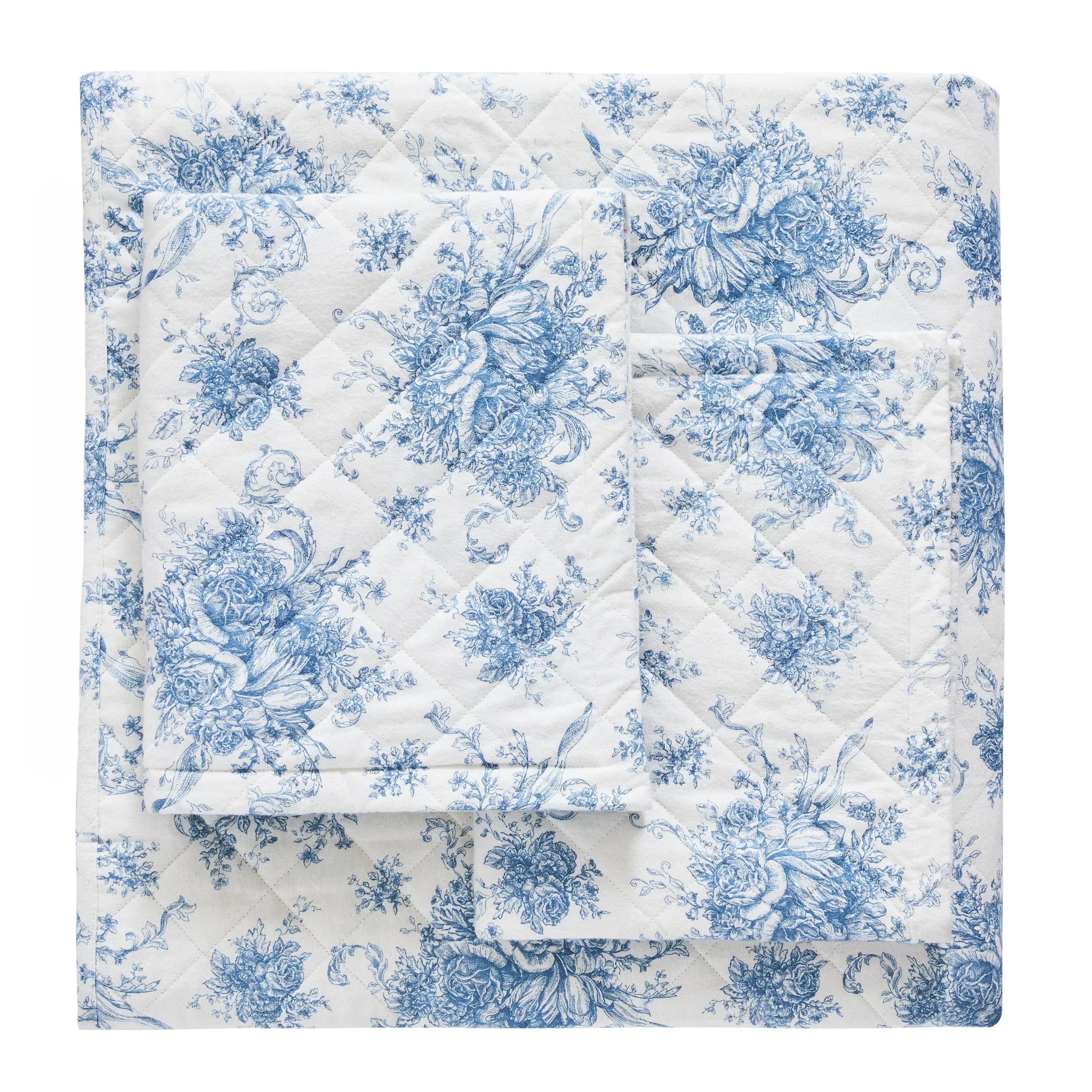 Petit Toile Cotton Flannel Quilt Set Mélange Home