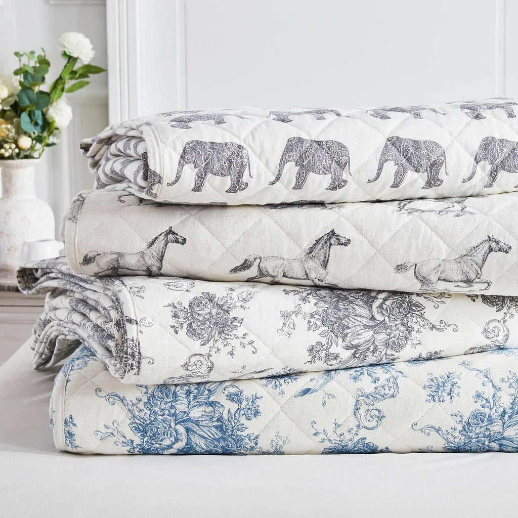 Petit Toile Cotton Flannel Quilt Set Mélange Home