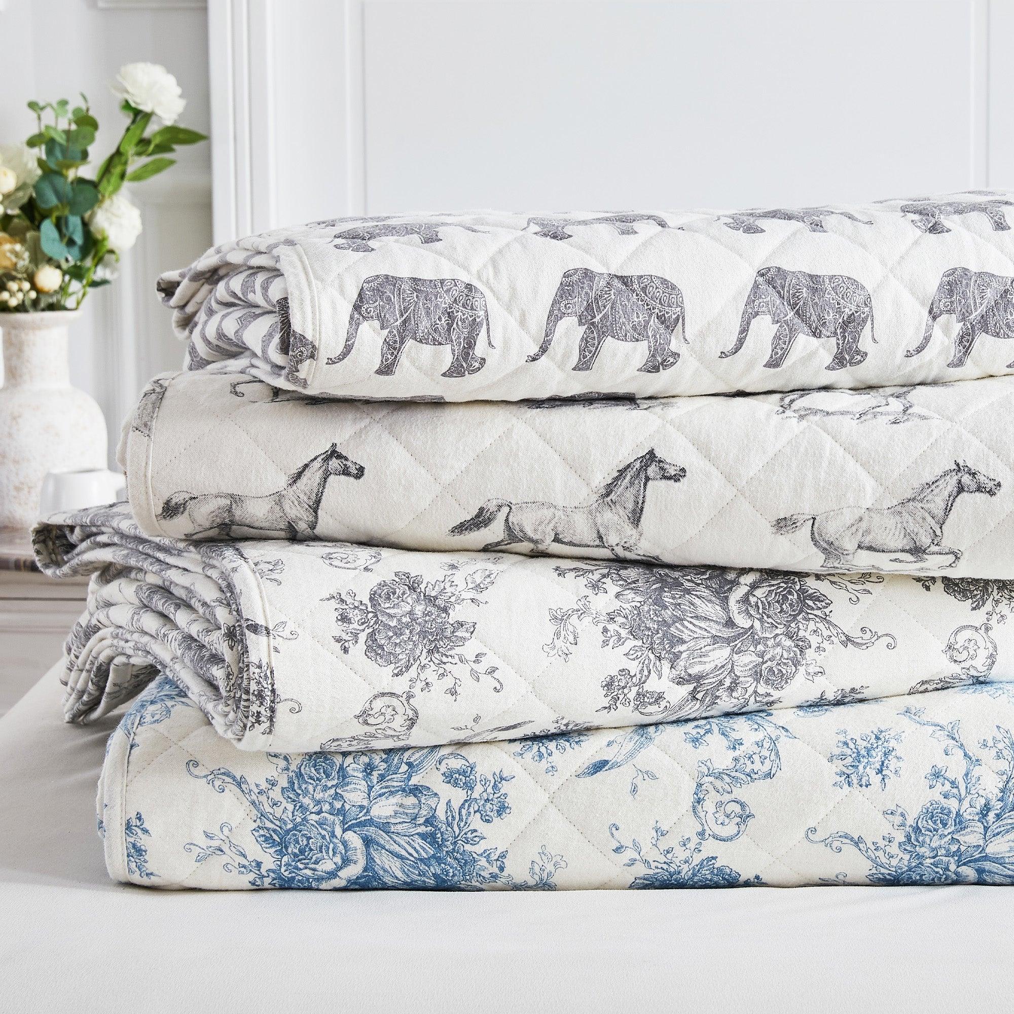 Petit Toile Cotton Flannel Quilt Set Mélange Home
