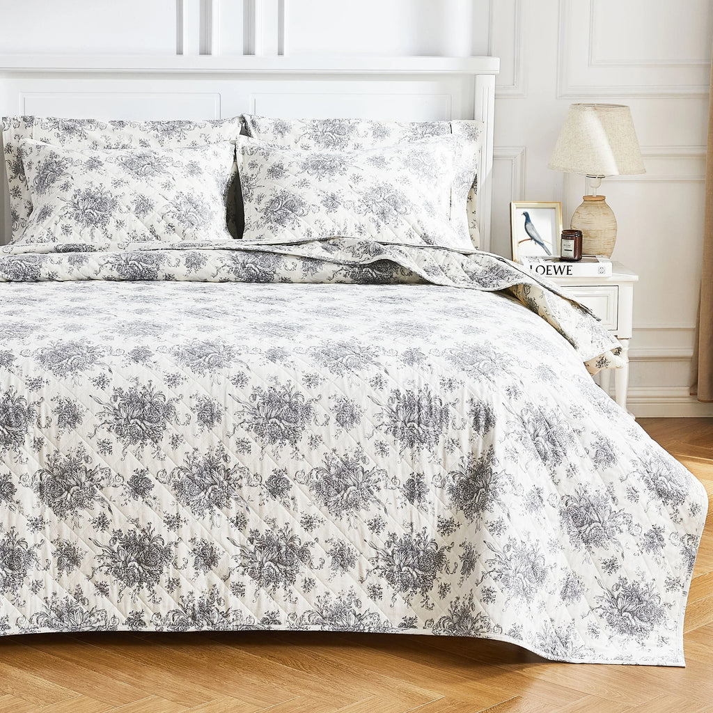 Petit Toile Cotton Flannel Quilt Set Mélange Home