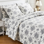 Petit Toile Cotton Flannel Quilt Set Mélange Home