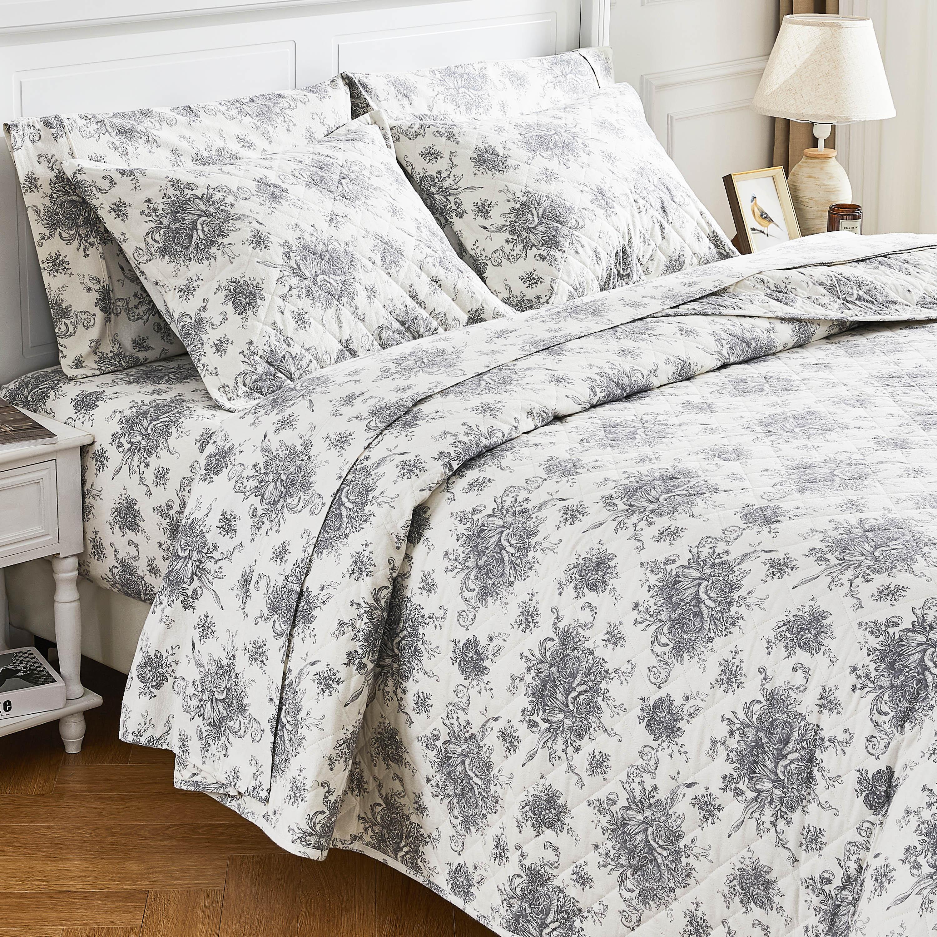 Petit Toile Cotton Flannel Quilt Set Mélange Home