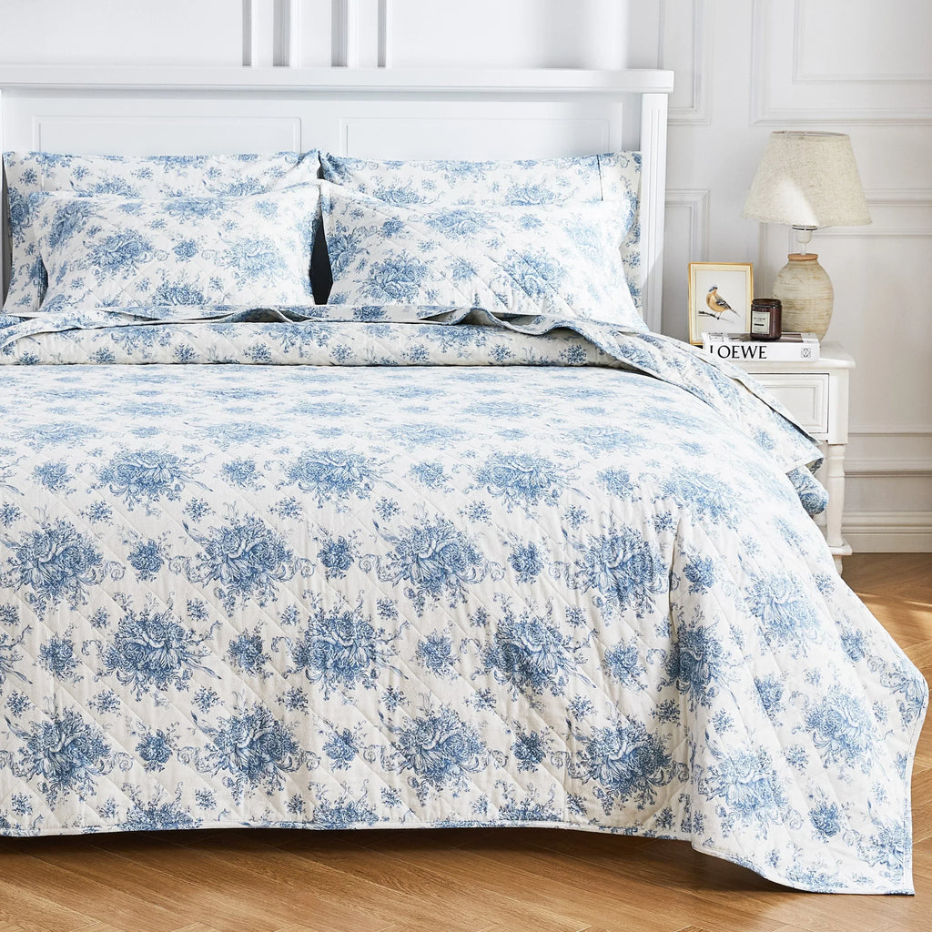 Petit Toile Cotton Flannel Quilt Set Mélange Home