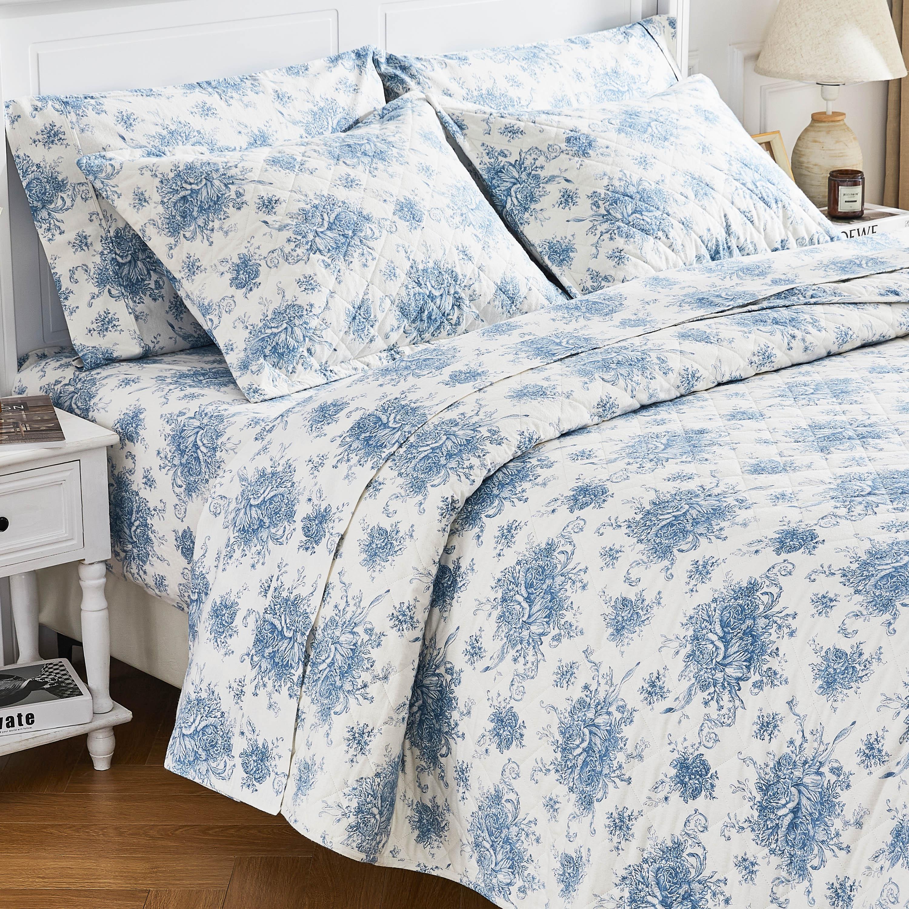Petit Toile Cotton Flannel Quilt Set Mélange Home