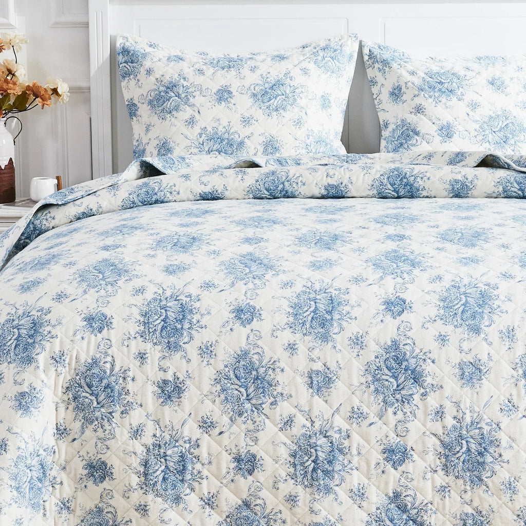 Petit Toile Cotton Flannel Quilt Set Mélange Home