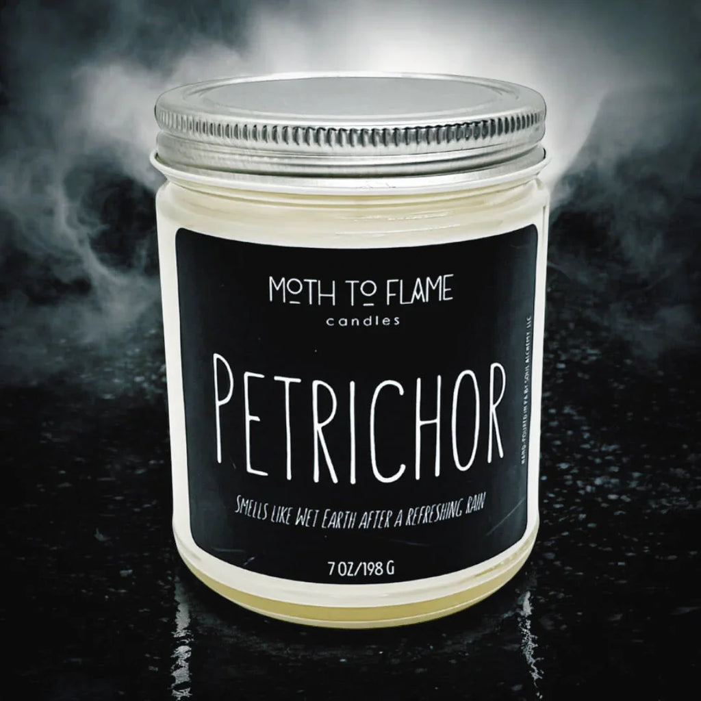 Petrichor – Grounding Earth-scented Candle (7 Oz), back view - House Of Avana
