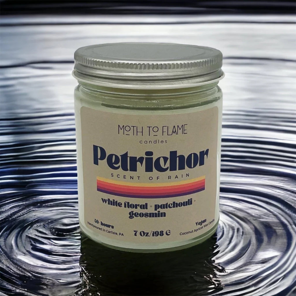 Petrichor – Grounding Earth-scented Candle (7 Oz), side view - House Of Avana